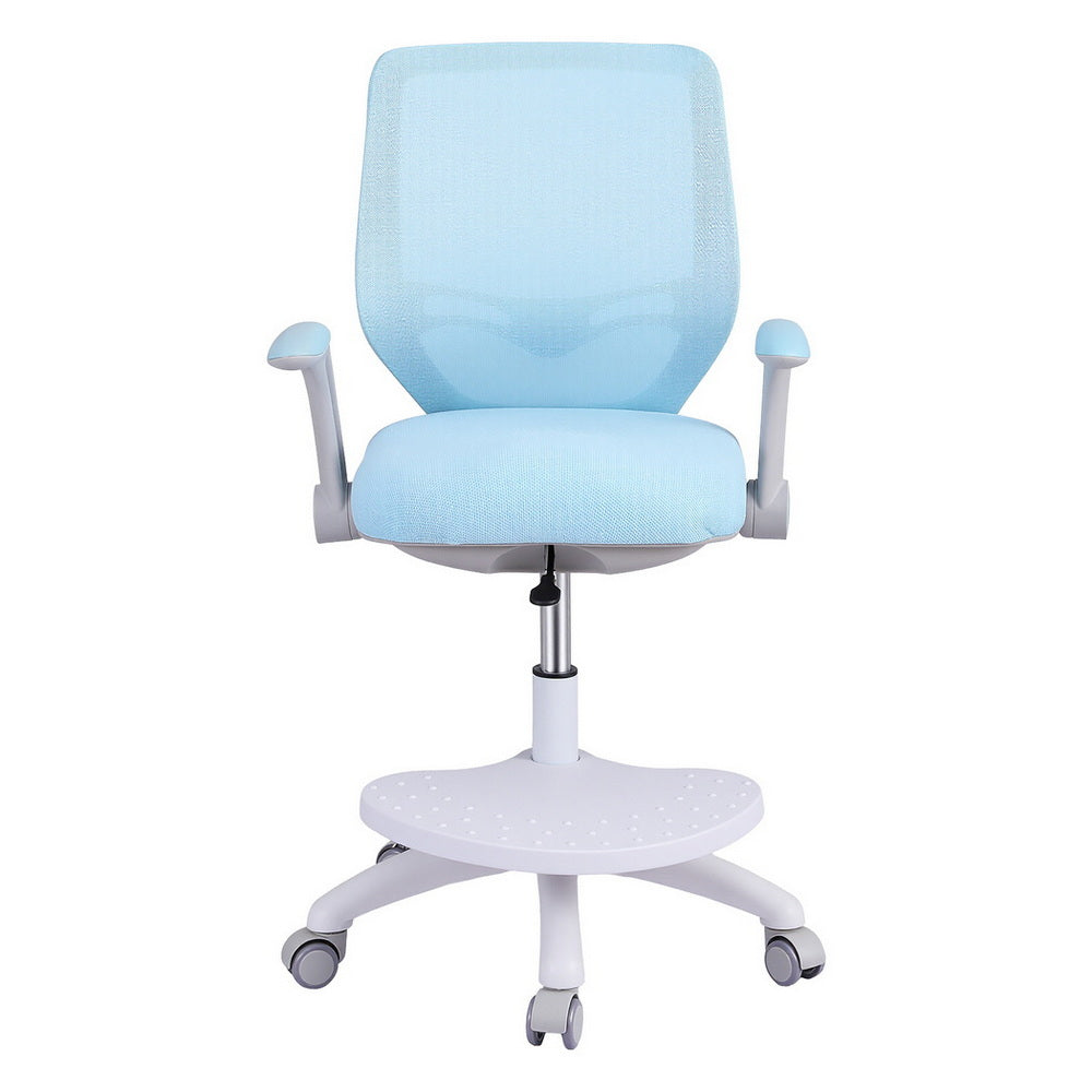 Kid's Tables, Chairs & Seats: Keezi Kids Ergonomic Study Chair Adjustable w/ Wheels Footrest Blue