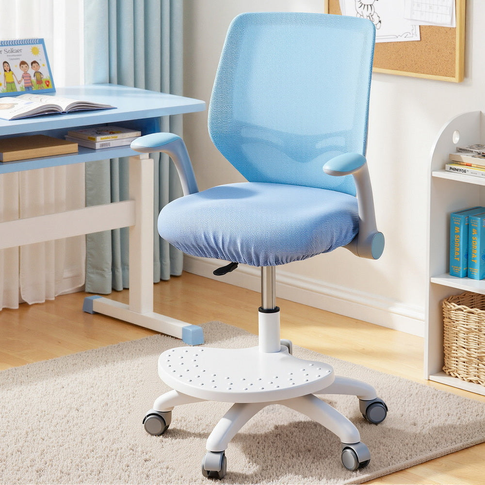 Kid's Tables, Chairs & Seats: Keezi Kids Ergonomic Study Chair Adjustable w/ Wheels Footrest Blue