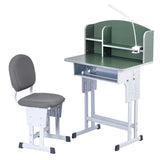 Kid's Tables, Chairs & Seats: Keezi Kids Study Desk Chair Set Adjustable Ergonomic Table LED Lamp Green