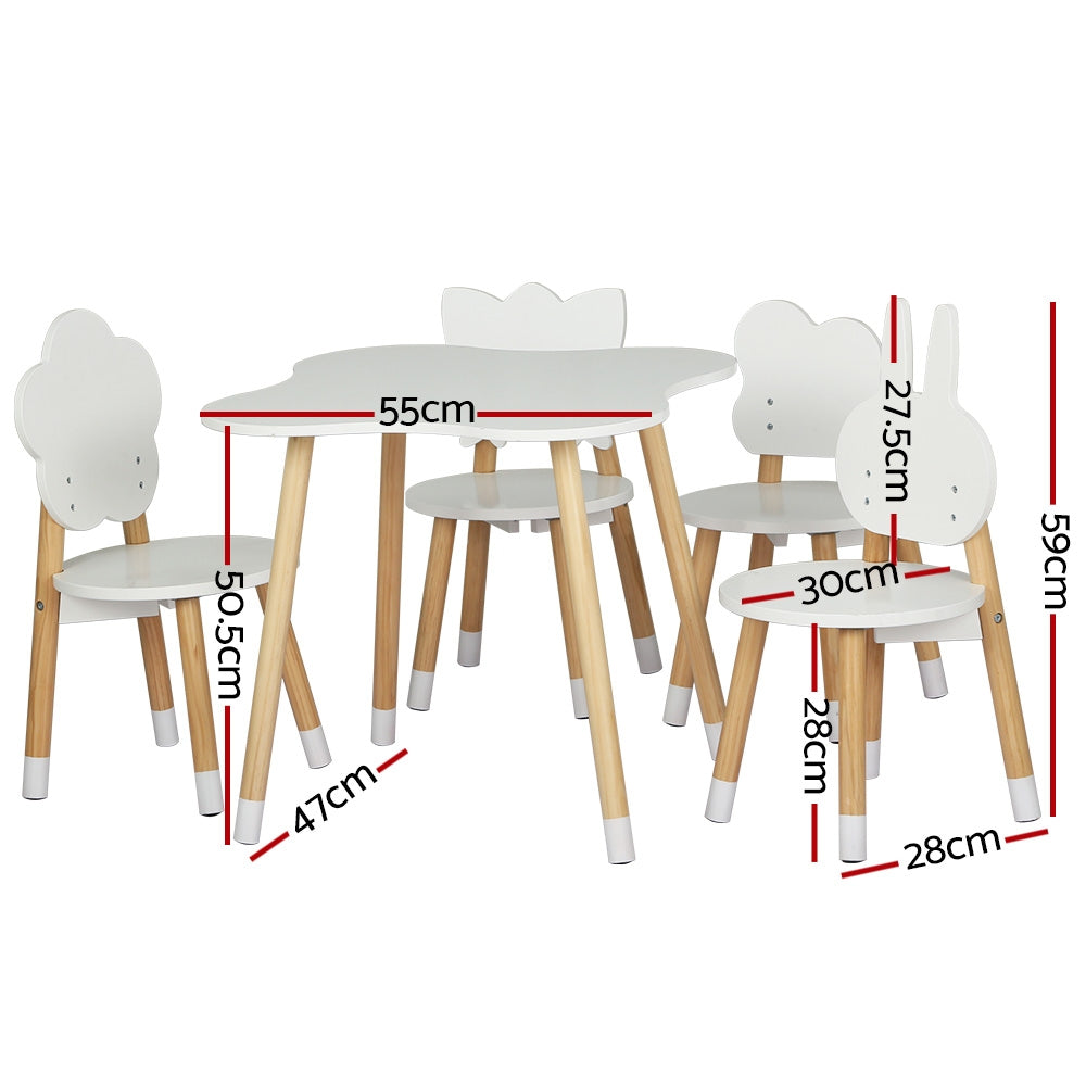 Outdoor Dining Sets: Keezi 5PCS Kids Table and Chairs Set Children Activity Study Play Desk White