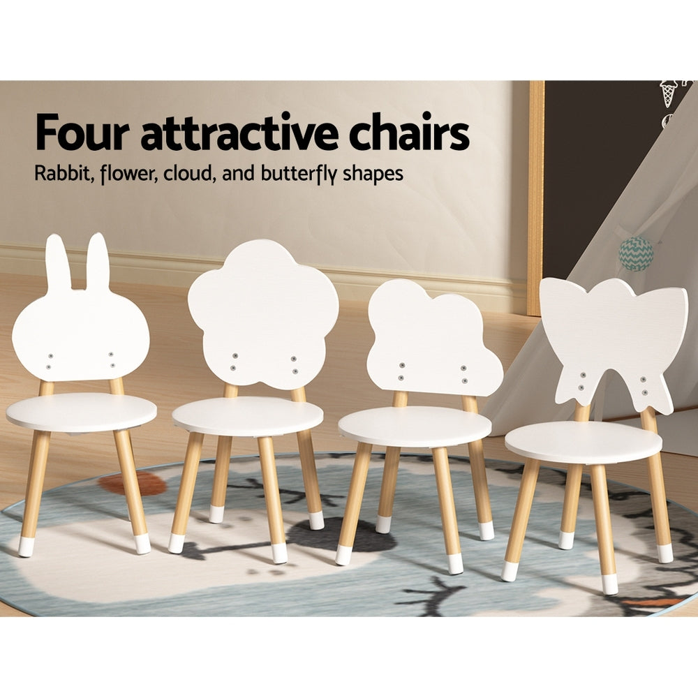 Outdoor Dining Sets: Keezi 5PCS Kids Table and Chairs Set Children Activity Study Play Desk White