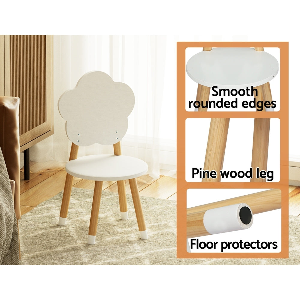 Outdoor Dining Sets: Keezi 5PCS Kids Table and Chairs Set Children Activity Study Play Desk White