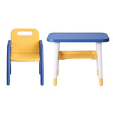 Kid's Tables, Chairs & Seats: Keezi Kids Table and Chair Set HDPE Toddler Activity Play Set Blue/Yellow