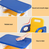 Kid's Tables, Chairs & Seats: Keezi Kids Table and Chair Set HDPE Toddler Activity Play Set Blue/Yellow