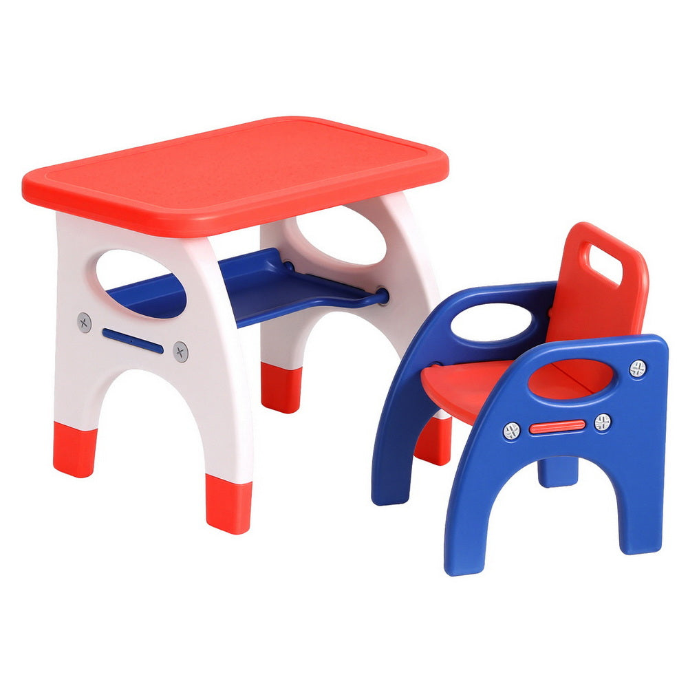 Kid's Tables, Chairs & Seats: Keezi Kids Table and Chair Set HDPE Toddler Activity Play Set Orange/Yellow