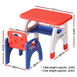 Kid's Tables, Chairs & Seats: Keezi Kids Table and Chair Set HDPE Toddler Activity Play Set Orange/Yellow