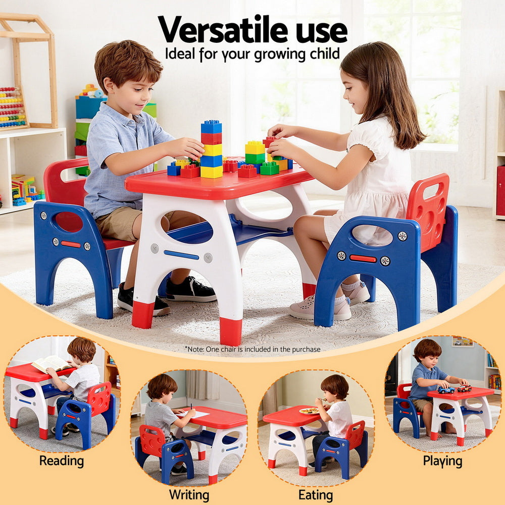 Kid's Tables, Chairs & Seats: Keezi Kids Table and Chair Set HDPE Toddler Activity Play Set Orange/Yellow