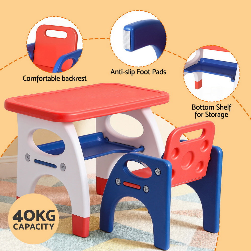 Kid's Tables, Chairs & Seats: Keezi Kids Table and Chair Set HDPE Toddler Activity Play Set Orange/Yellow