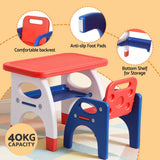 Kid's Tables, Chairs & Seats: Keezi Kids Table and Chair Set HDPE Toddler Activity Play Set Orange/Yellow