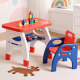 Kid's Tables, Chairs & Seats: Keezi Kids Table and Chair Set HDPE Toddler Activity Play Set Orange/Yellow
