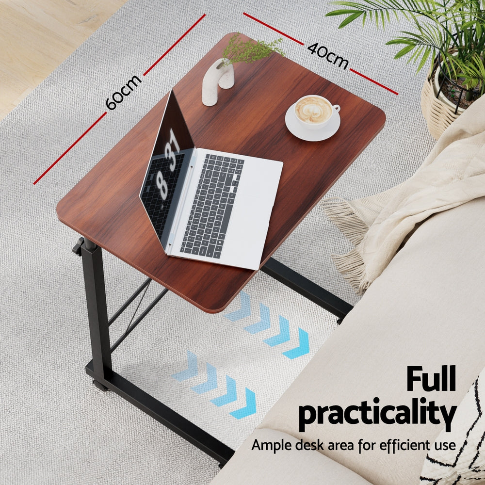 Desks: Artiss Laptop Desk Table Adjustable 60CM Dark Wood