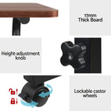 Artiss Laptop Desk Table Adjustable 60CM Dark Wood