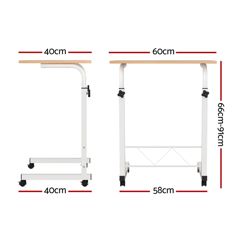 Desks: Artiss Laptop Desk Table Adjustable 60CM Light Wood