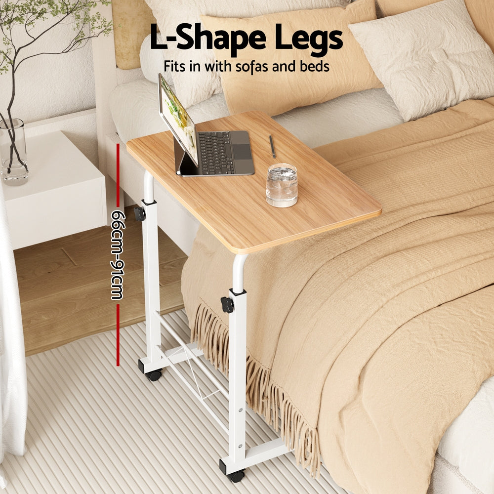 Desks: Artiss Laptop Desk Table Adjustable 60CM Light Wood