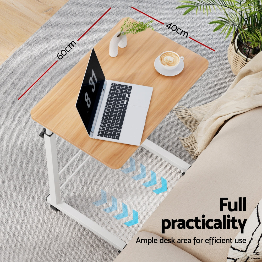 Desks: Artiss Laptop Desk Table Adjustable 60CM Light Wood