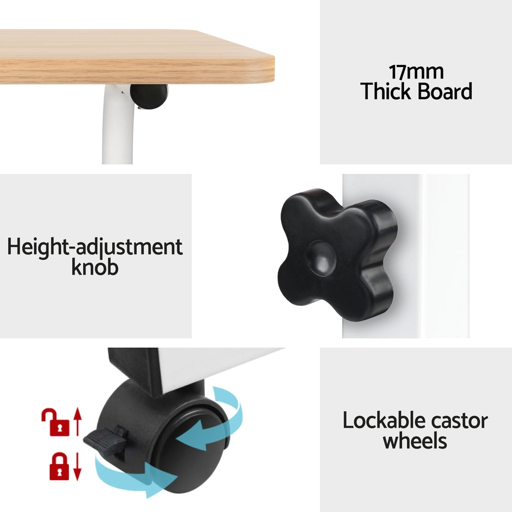 Desks: Artiss Laptop Desk Table Adjustable 60CM Light Wood