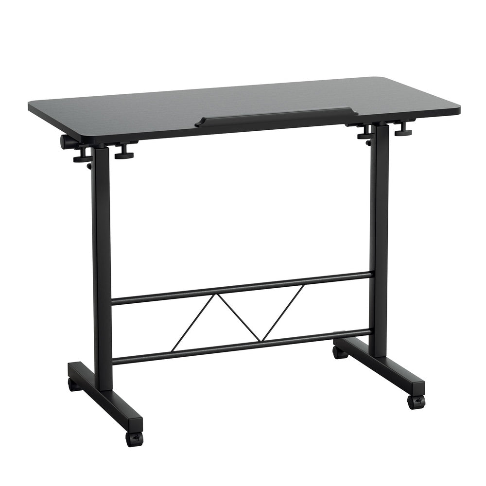 Desks: Artiss Laptop Desk Table Height Adjustable Wooden Bed Side Tables 80CM Black