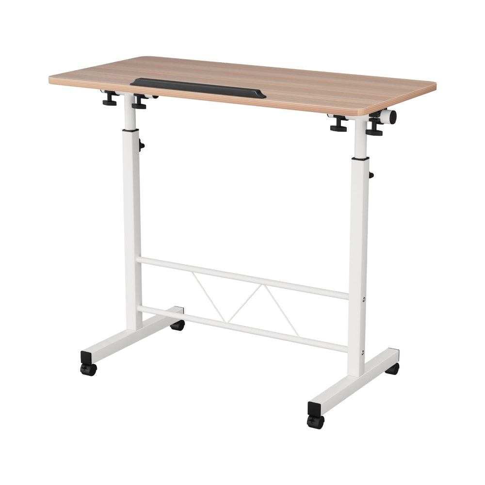 Desks: Artiss Laptop Desk Table Adjustable 80CM Light Wood