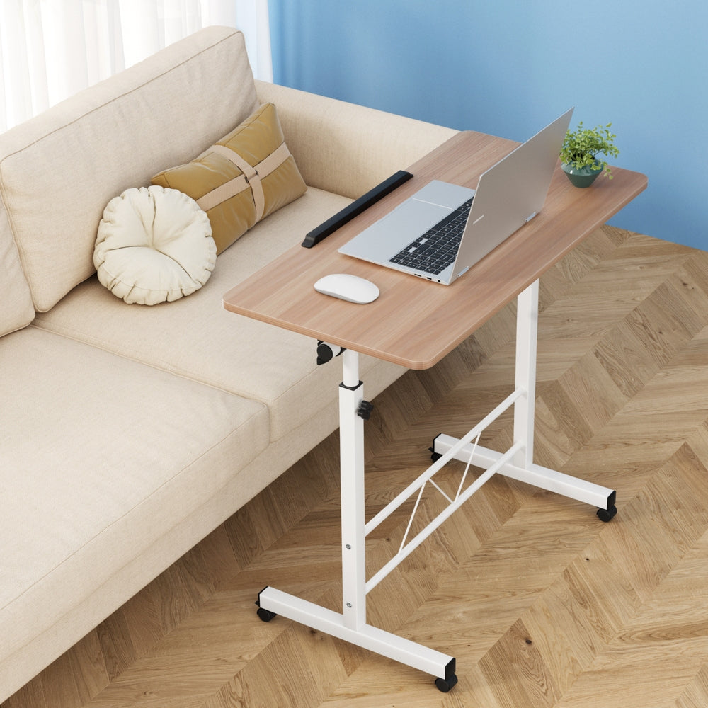 Desks: Artiss Laptop Desk Table Adjustable 80CM Light Wood