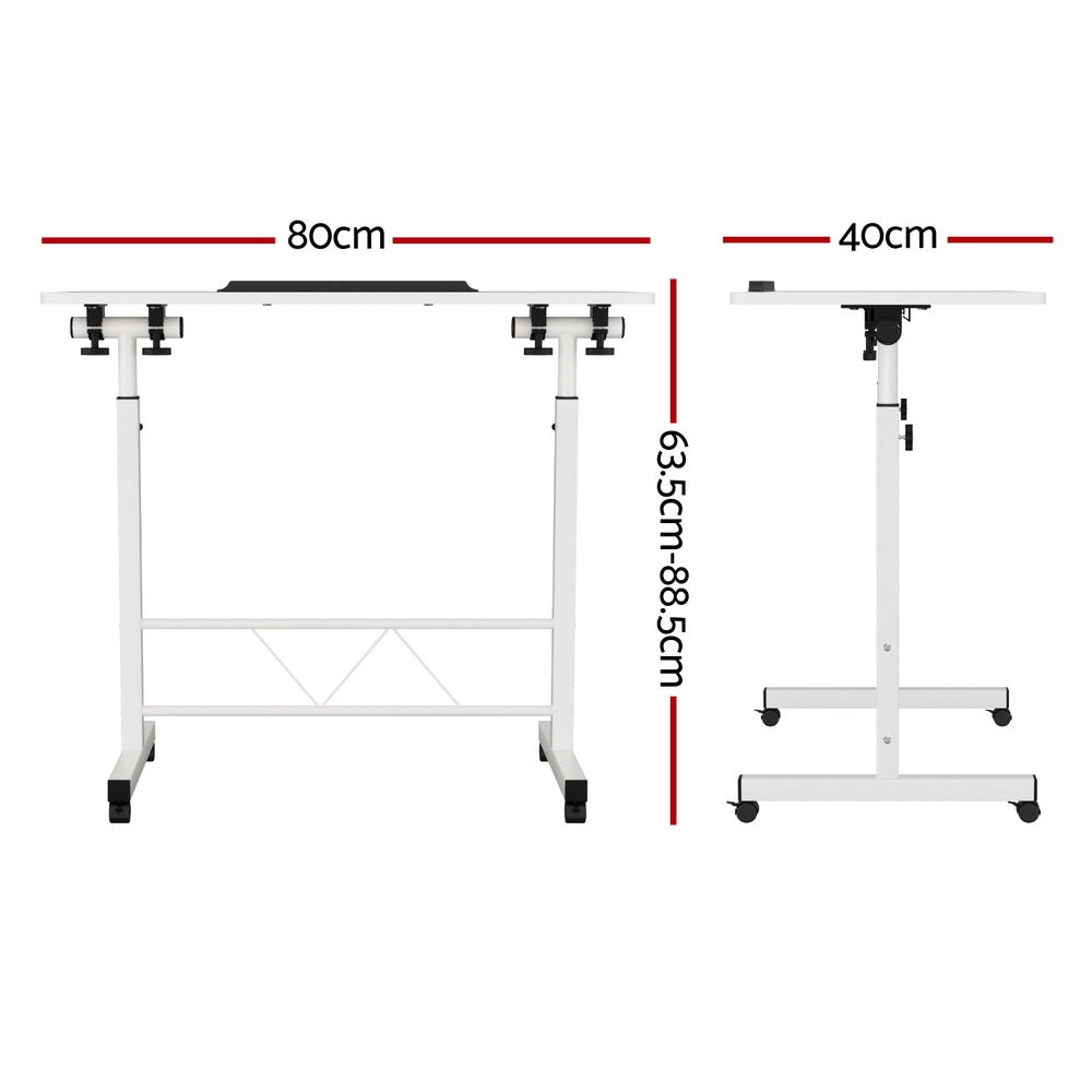 Desks: Artiss Laptop Desk Table Adjustable 80CM White