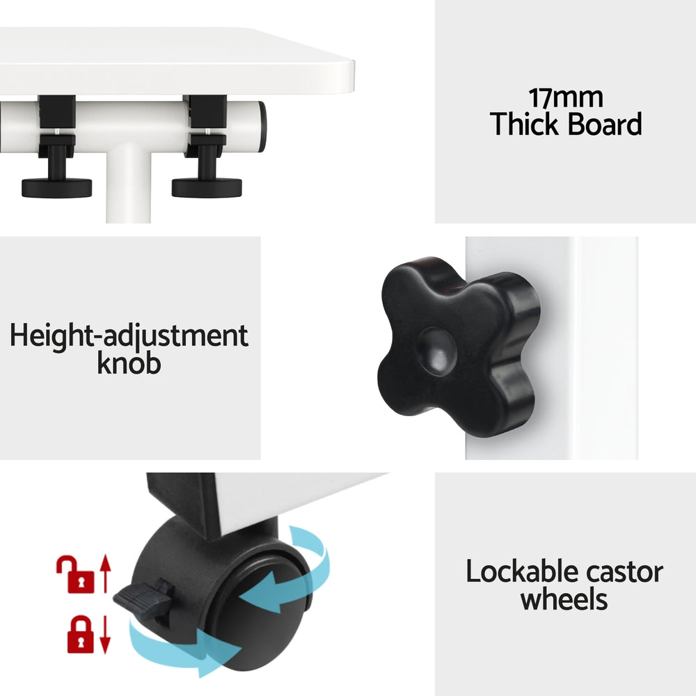 Desks: Artiss Laptop Desk Table Adjustable 80CM White