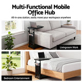 Side Tables: Artiss Laptop Desk Height Adjustable Mobile Workstation Computer Desks 48CM Black