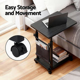 Side Tables: Artiss Laptop Desk Height Adjustable Mobile Workstation Computer Desks 48CM Black