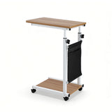 Side Tables: Artiss Laptop Desk Height Adjustable Mobile Workstation Computer Desks 48CM Oak