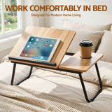 Desktops & Accessories: Artiss Laptop Desk Bed Table Foldable Portable Desktop Oak