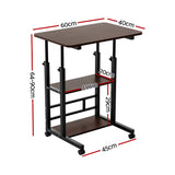Artiss Laptop Desk Height Adjustable Mobile Workstation Computer Desks 60CM