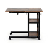 Desktops & Accessories: Artiss 3 Tier Adjustable Laptop Desk Tiltable Mobile Side Table Wheels