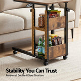 Desktops & Accessories: Artiss 3 Tier Adjustable Laptop Desk Tiltable Mobile Side Table Wheels