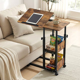 Desktops & Accessories: Artiss 3 Tier Adjustable Laptop Desk Tiltable Mobile Side Table Wheels