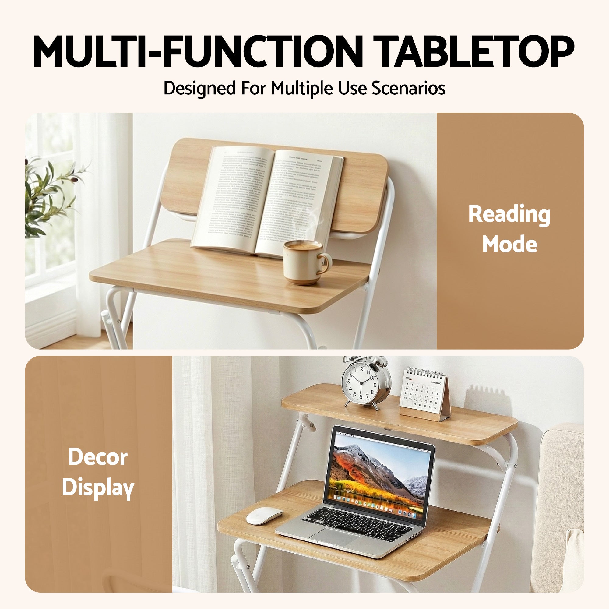 Desktops & Accessories: Artiss Laptop Desk Computer Foldable Study Desk Home Office Oak