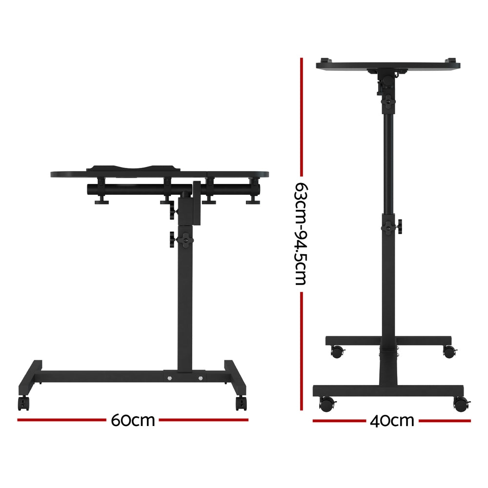 Laptop Stands: Artiss Laptop Desk Table Fan Cooling Black 60CM