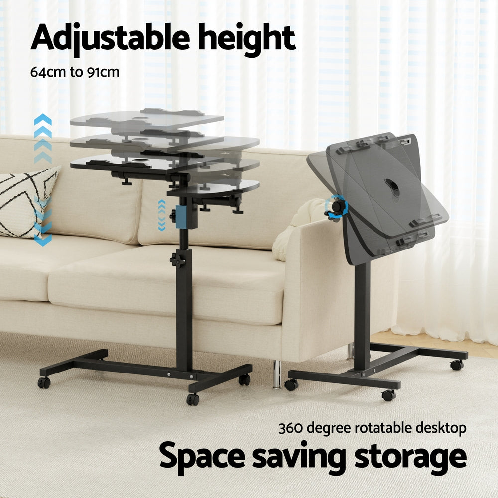Laptop Stands: Artiss Laptop Desk Table Fan Cooling Black 60CM