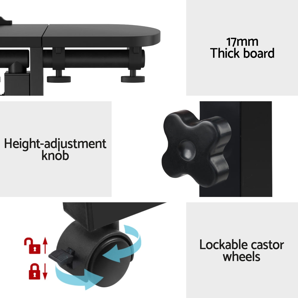 Laptop Stands: Artiss Laptop Desk Table Fan Cooling Black 60CM