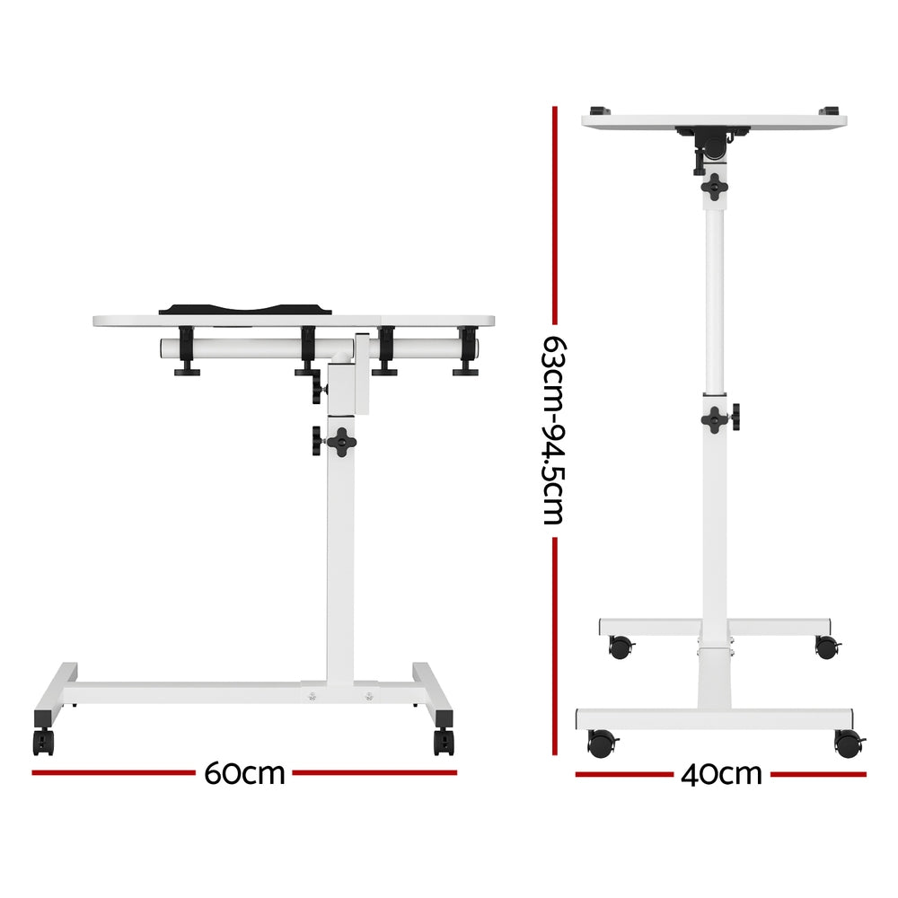 Laptop Stands: Artiss Laptop Desk Table Fan Cooling White 60CM