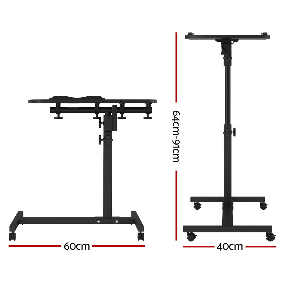 Laptop Stands: Artiss Laptop Desk Table Fan Cooling Black 60CM