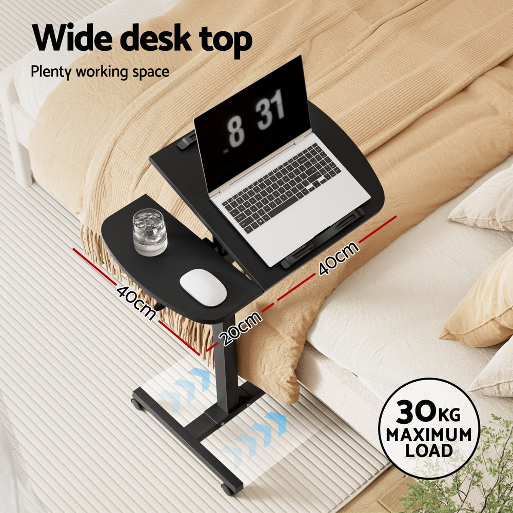 Laptop Stands: Artiss Laptop Desk Table Fan Cooling Black 60CM