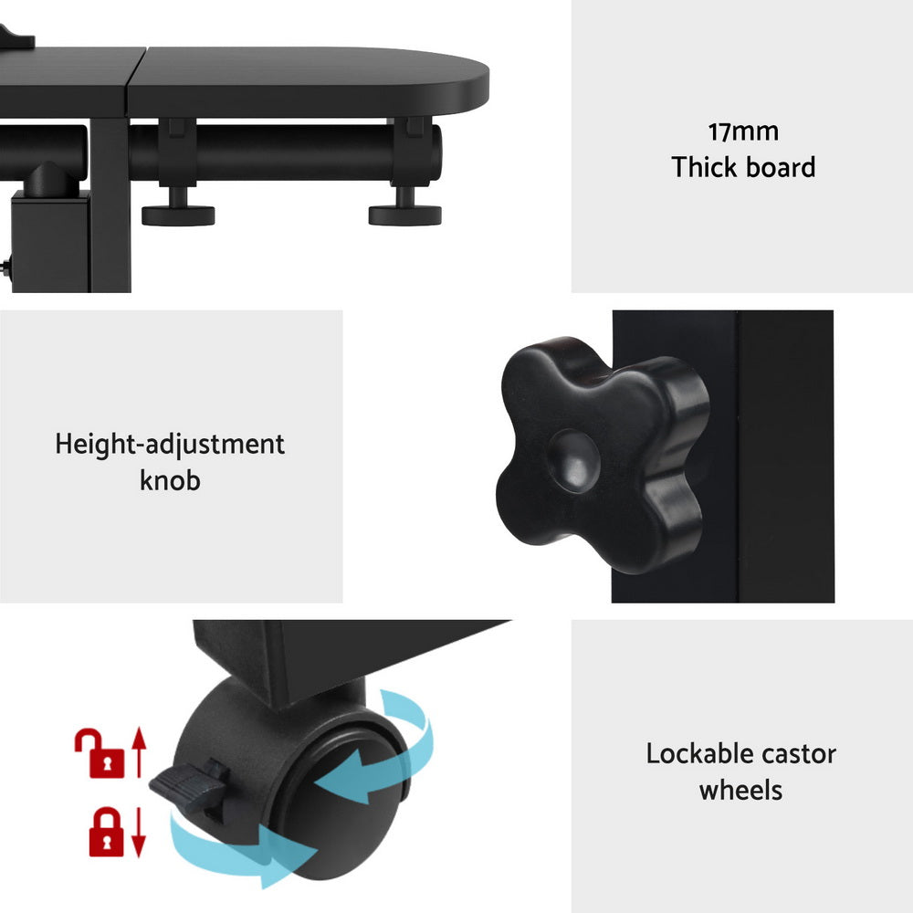 Laptop Stands: Artiss Laptop Desk Table Fan Cooling Black 60CM