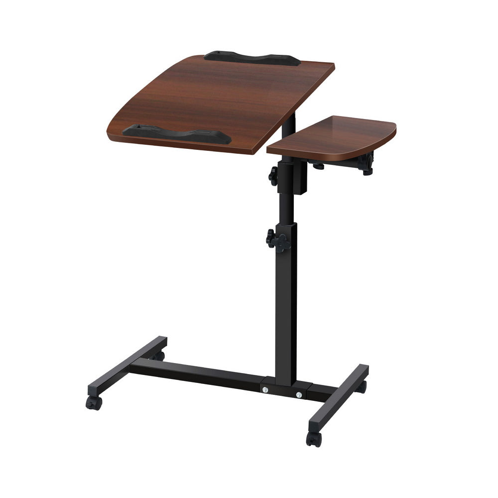 Laptop Stands: Artiss Laptop Desk Table Fan Cooling Walnut 60CM