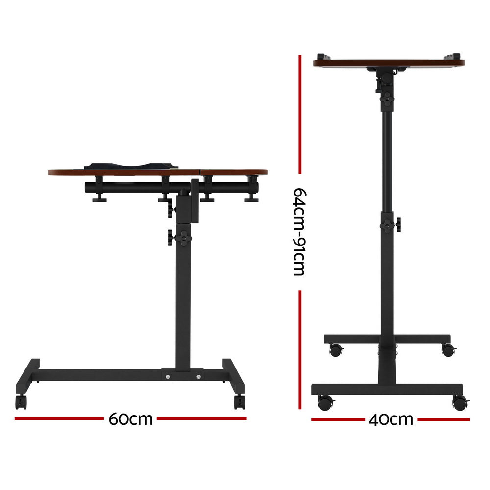 Laptop Stands: Artiss Laptop Desk Table Fan Cooling Walnut 60CM