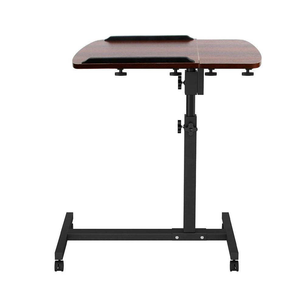 Laptop Stands: Artiss Laptop Desk Table Fan Cooling Walnut 60CM