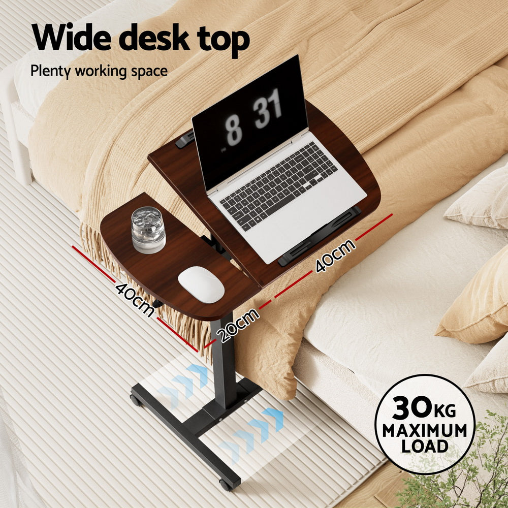 Laptop Stands: Artiss Laptop Desk Table Fan Cooling Walnut 60CM