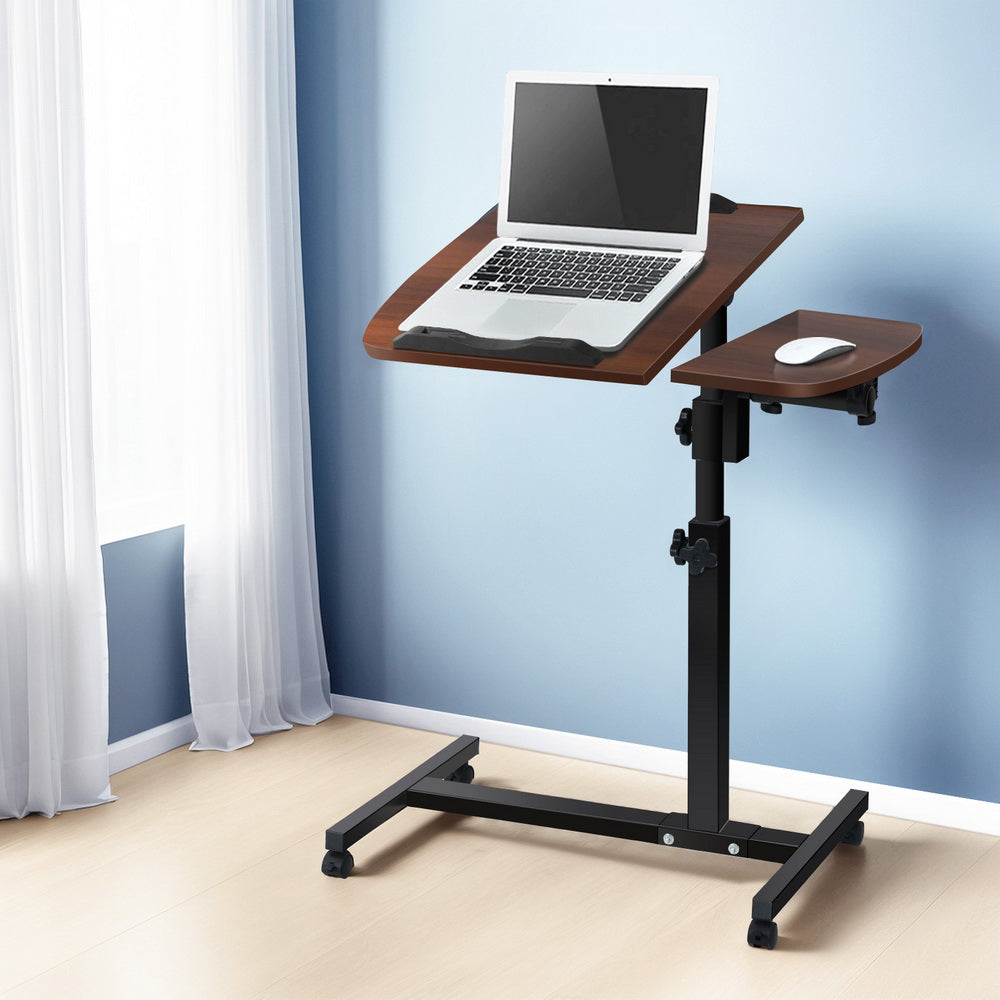 Laptop Stands: Artiss Laptop Desk Table Fan Cooling Walnut 60CM