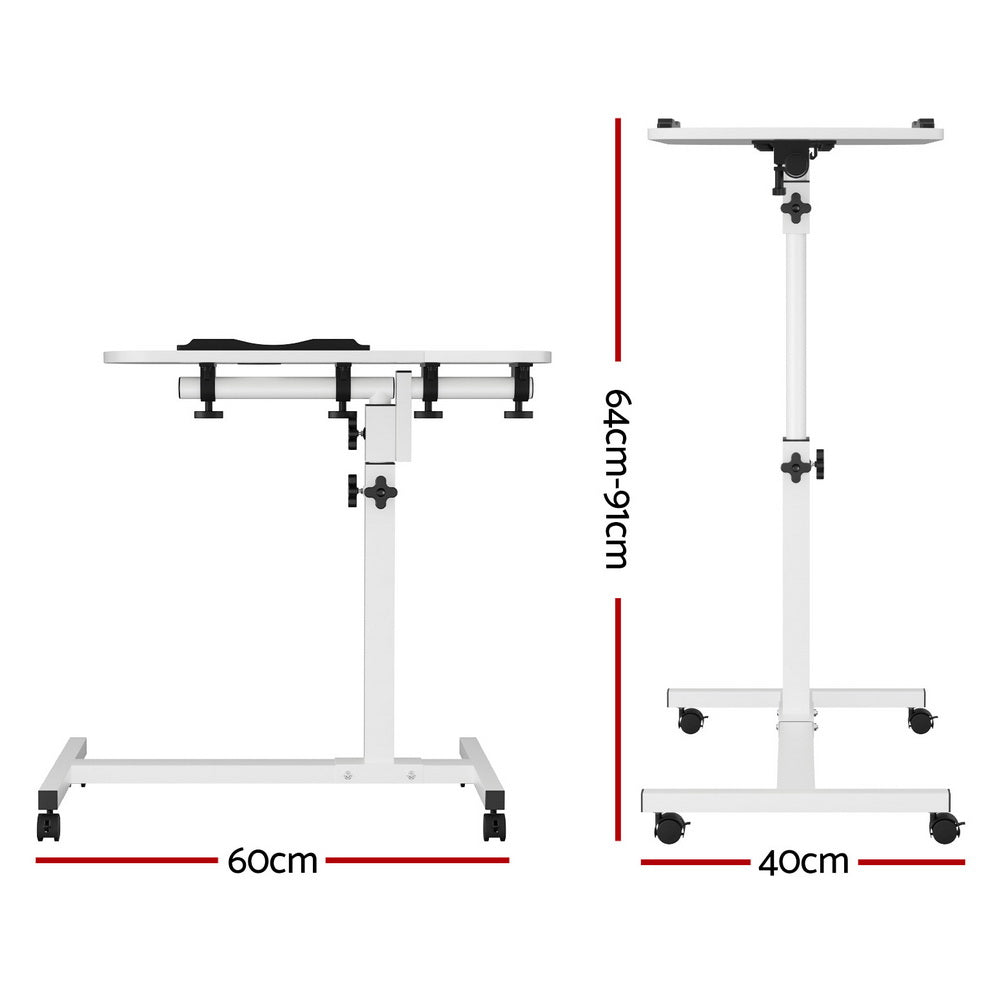 Laptop Stands: Artiss Laptop Desk Table Fan Cooling White 60CM