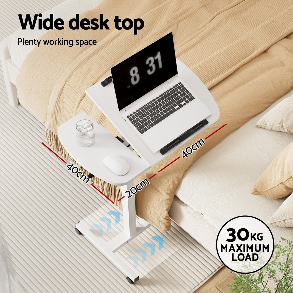 Laptop Stands: Artiss Laptop Desk Table Fan Cooling White 60CM