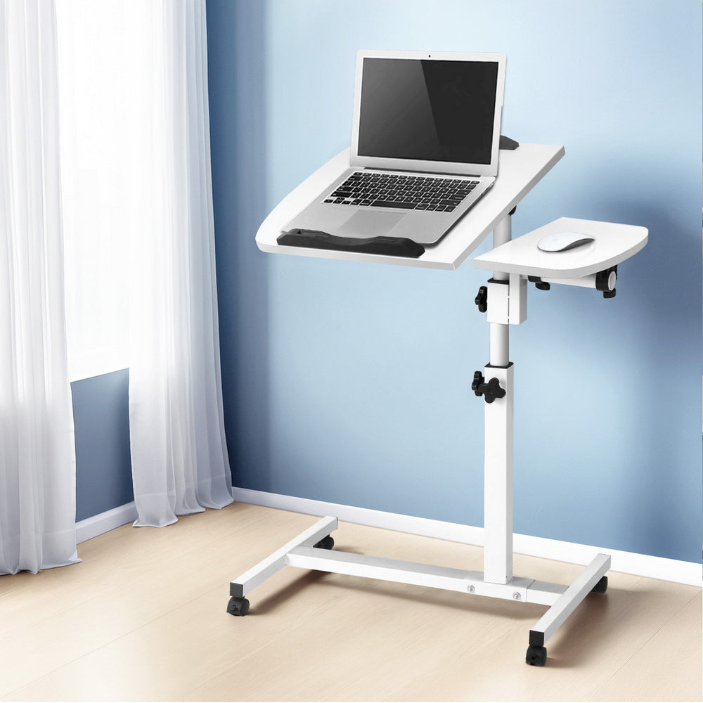 Laptop Stands: Artiss Laptop Desk Table Fan Cooling White 60CM