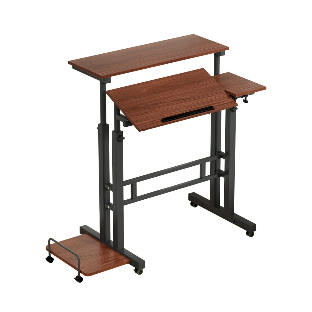 Desks: Artiss Laptop Desk Table Adjustable Dark Wood 80CM